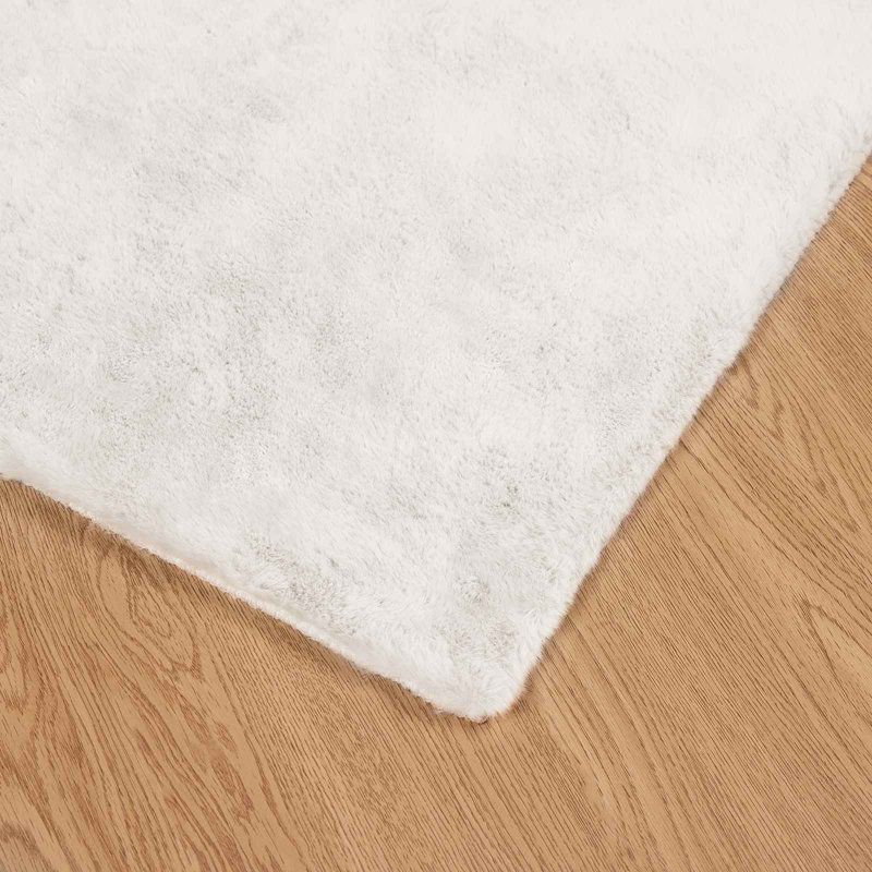  Faux Rabbit Fur Rug Olite Polyester, Cream, Square 160 cm