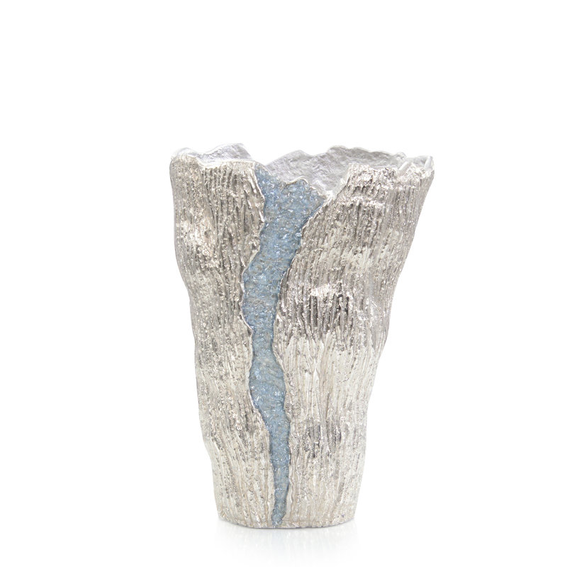 Vase Cascade, petit nickel, Nickel, H 11,5 po x l 7,5 po x P 12,5 po