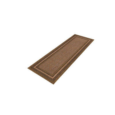 Tapis intérieur / extérieur brun clair tissé à la machine Arieyanna