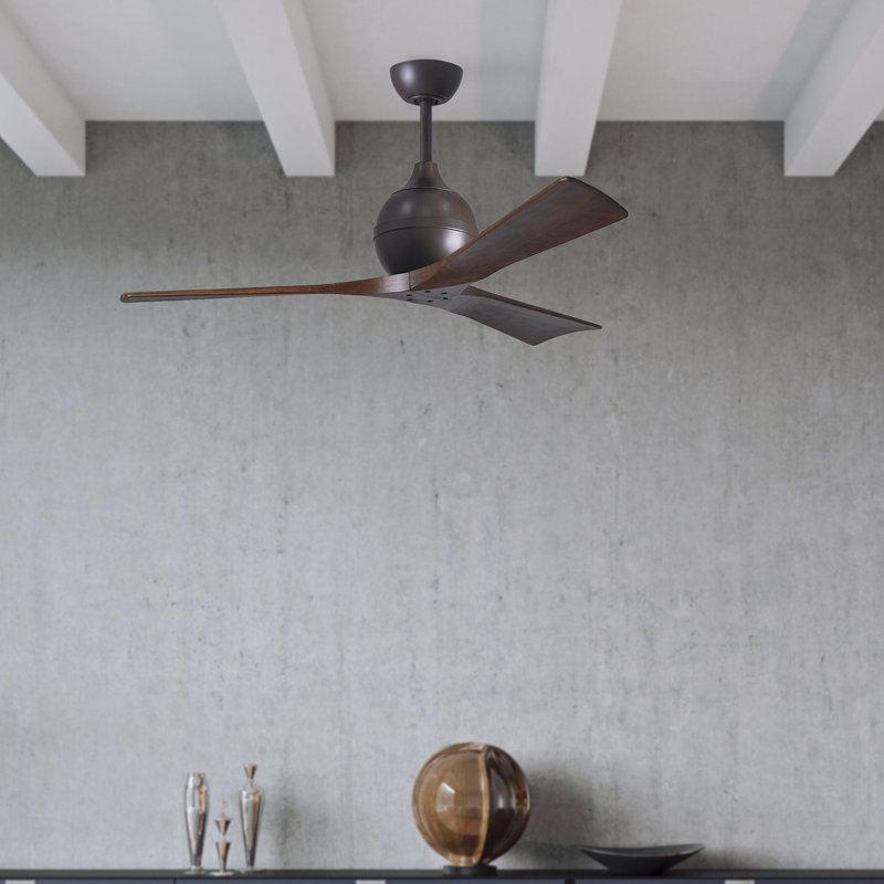Ventilateur de plafond à 3 pales Irene, Bronze texturé, Ton noyer, 52"