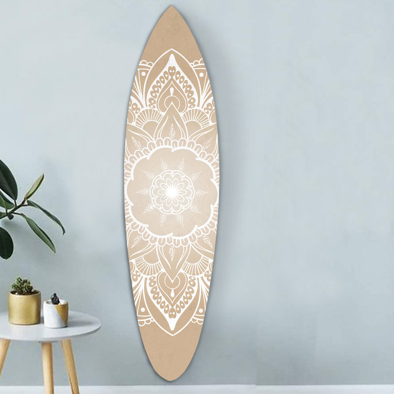 Décoration murale Serenity Surfboard, Brun / blanc