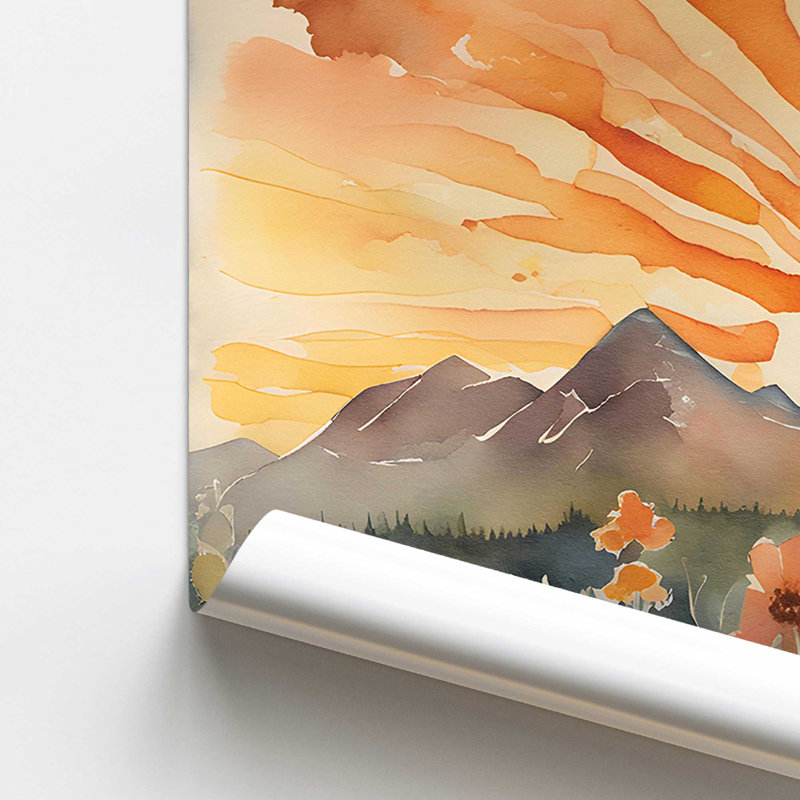 «Blossoms and Sunrise Glow Print», H 18 po x l 24 po, Sans cadre, papier