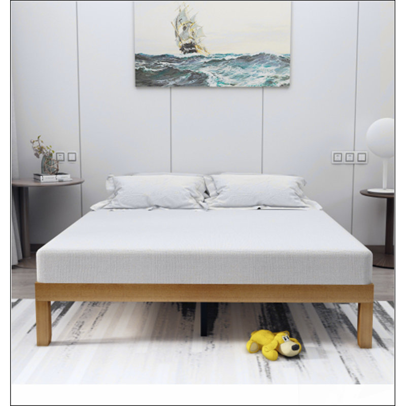 Structure de lit plateforme en bois grand format avec support de lattes solide, assemblage facile et aucun sommier tapissier requis pour un confort accru