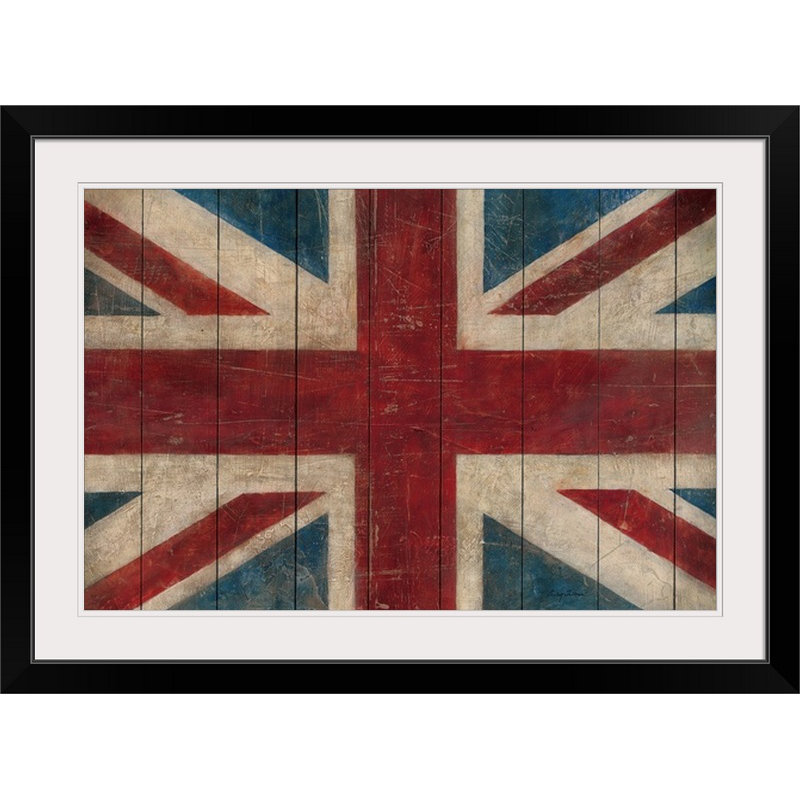 «Union Jack» Avellini, reproduction d'art, H 28 po x l 38 po x P 1 po, Cadre noir