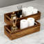 Plateau de salle de bain en bois d'acacia naturel avec poignées pour articles de toilette et accessoires, 16,5 x 6 x 3,8 po