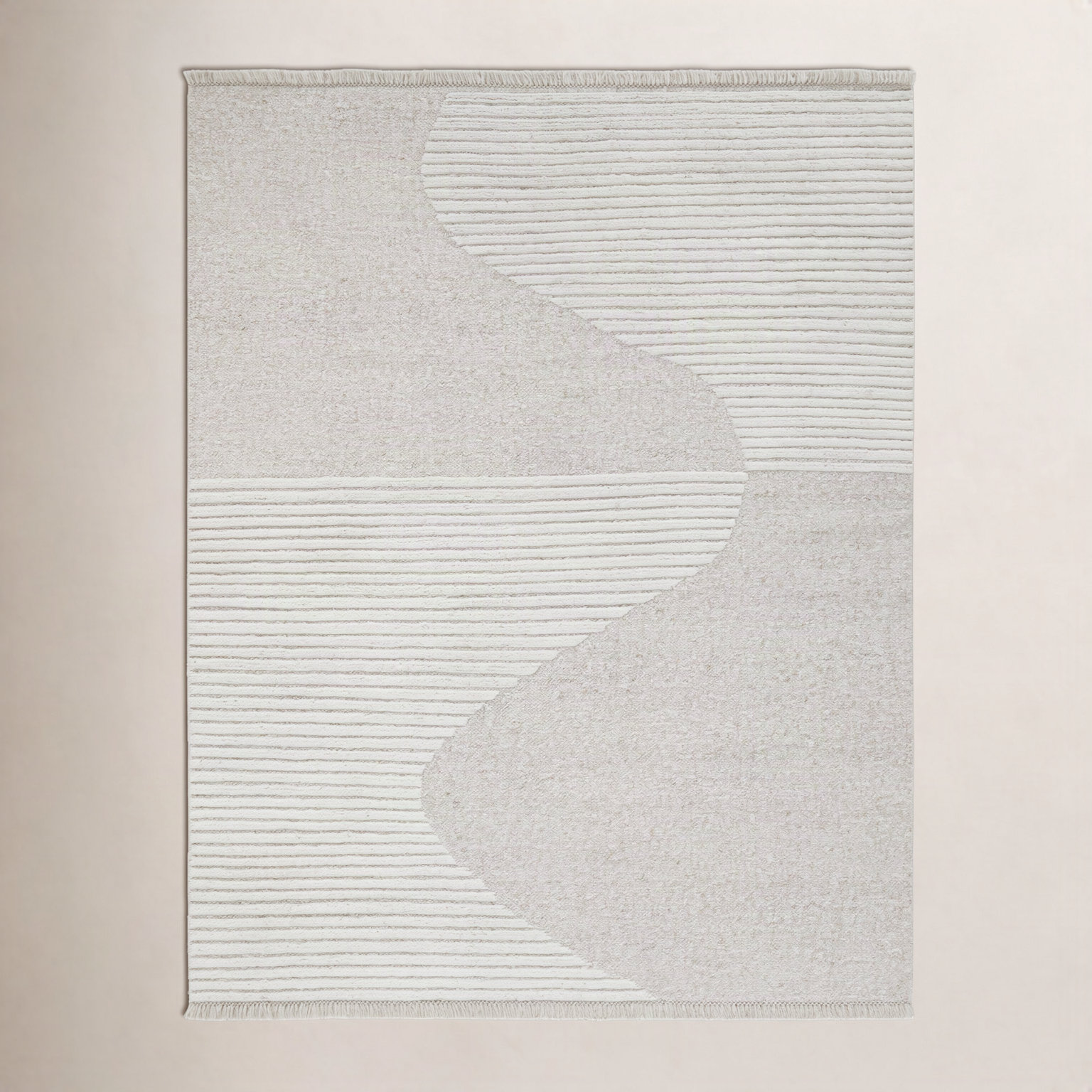 Alar Ivory Hand-Woven Wool Rug, Rectangle 8'10" x 11'11"