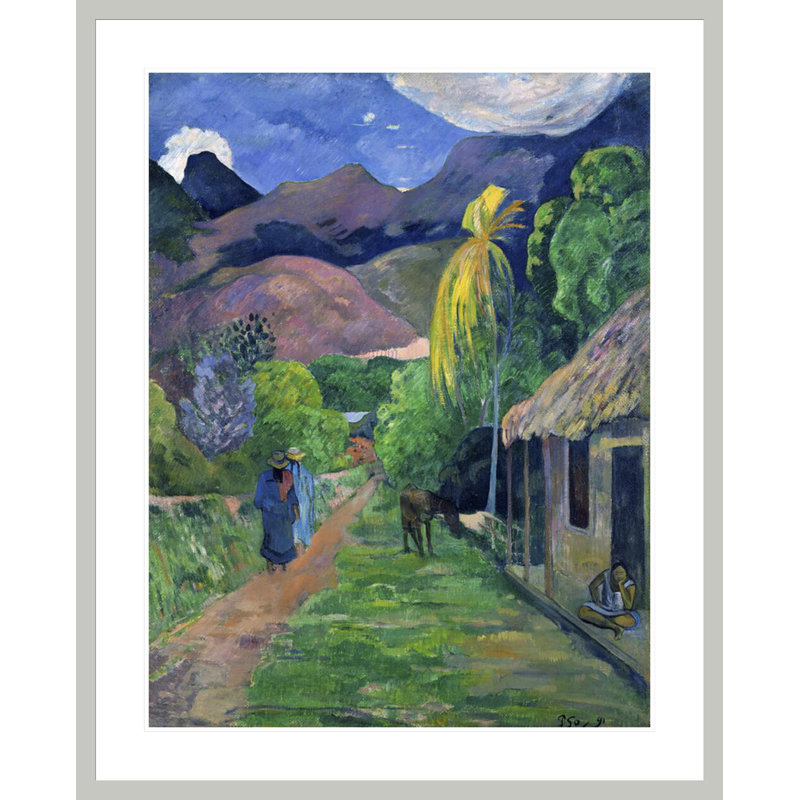 Street in Tahiti par Paul Gauguin - Estampe numérique encadrée, H 41,46 po x l 33,5 po