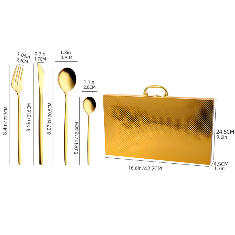 Ensemble de coutellerie en acier inoxydable de qualité supérieure - Collection de 16 cuillères à fourchette avec couteaux pour les restaurants et la maison