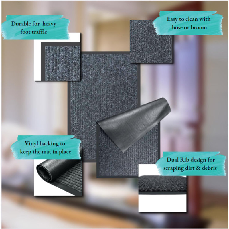  Tapis de porte en polypropylène gris anthracite l 21 po x L 36 po