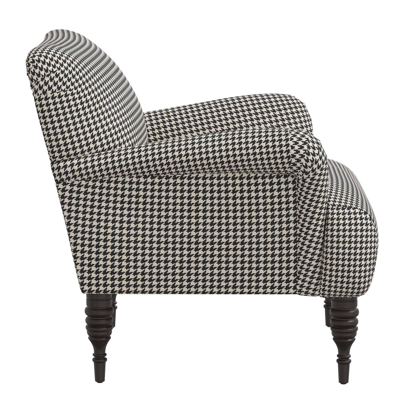 Bershire Upholstered Armchair, Chunky Houndstooth Charcoal