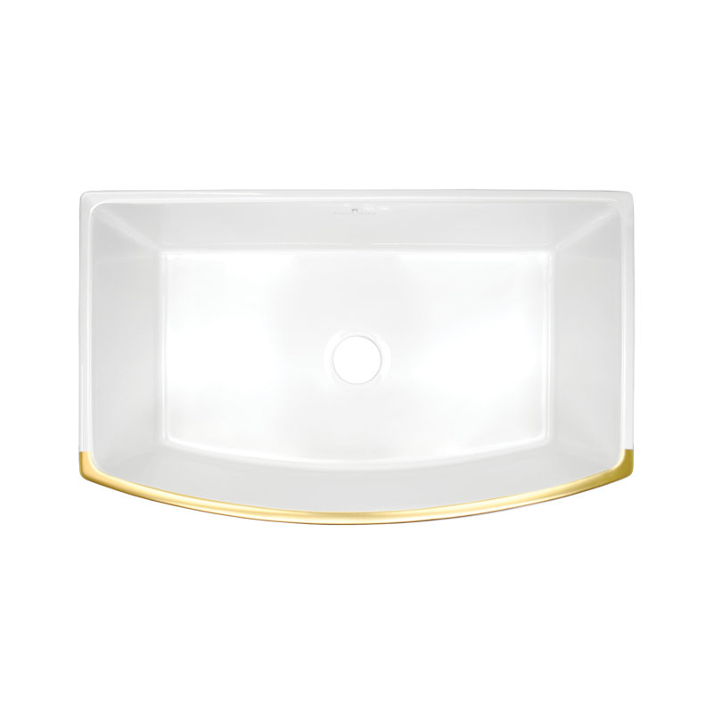 Rendezvous 33"L X 19.5"W Farmhouse/Apron Kitchen Sink, Matte Gold