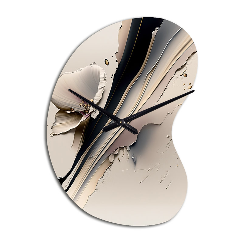 Horloge murale asymétrique en métal orchidée hypertexte IV - Templeoche, Grand