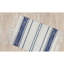 Tapis rayé fabriqué à la main blanc / bleu marine intérieur / extérieur-57368130