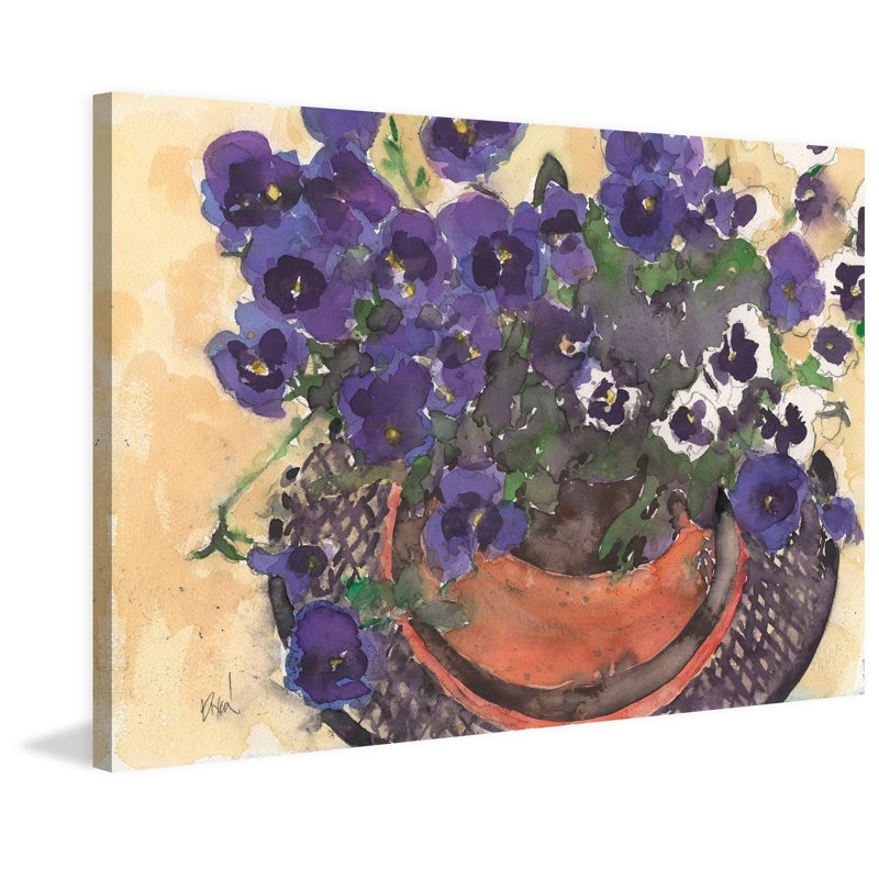 "Violet Blooms" Print on Wrapped Canvas, 24" H x 36" W x 1.5" D