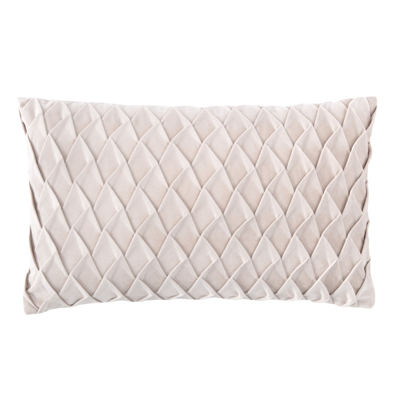 Chanasya Beige Pleated Velvet Throw Pillow Cover Set