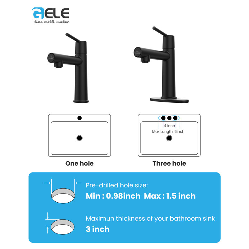 Robinet moderne noir mat à double fonction pour salle de bain et téléviseur