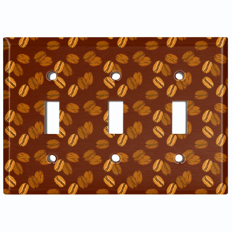 Patterned 3 - Gang Toggle Light Switch Standard Wall Plate