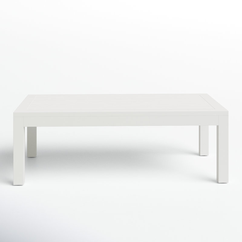 White Aluminum Rectangular Outdoor Coffee Table