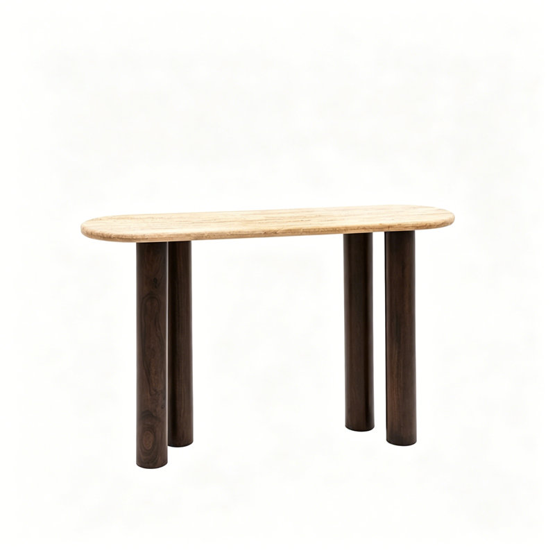 Console Wabi-Sabi Travertine, 29.9" H x 70.9" W x 14.2" D