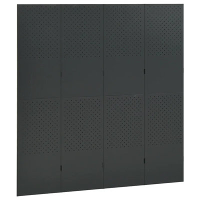 Symple Stuff 4-Panel Room Dividers 2 Pcs Black 160X180 Cm Steel