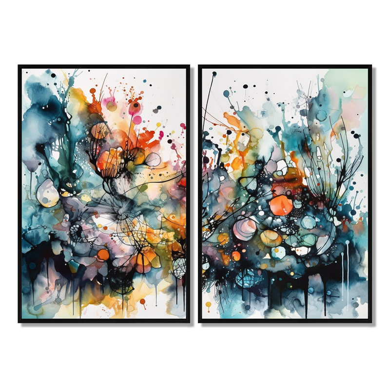 Captivating Boho Dance II - Art mural abstrait, Black, 36" H x 48" W, Impression encadrée flottante