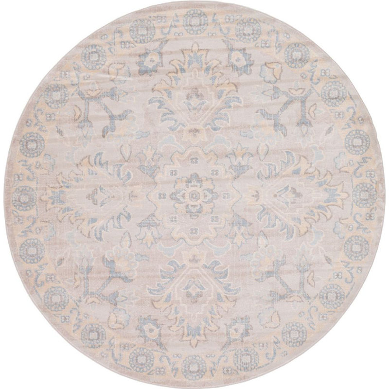 Tapis beige Iyanna, Rond 6 pi