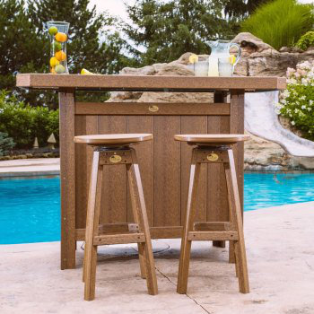 Tabouret de bar de patio 29,75 po Alsfeld, Blanc, Blanc