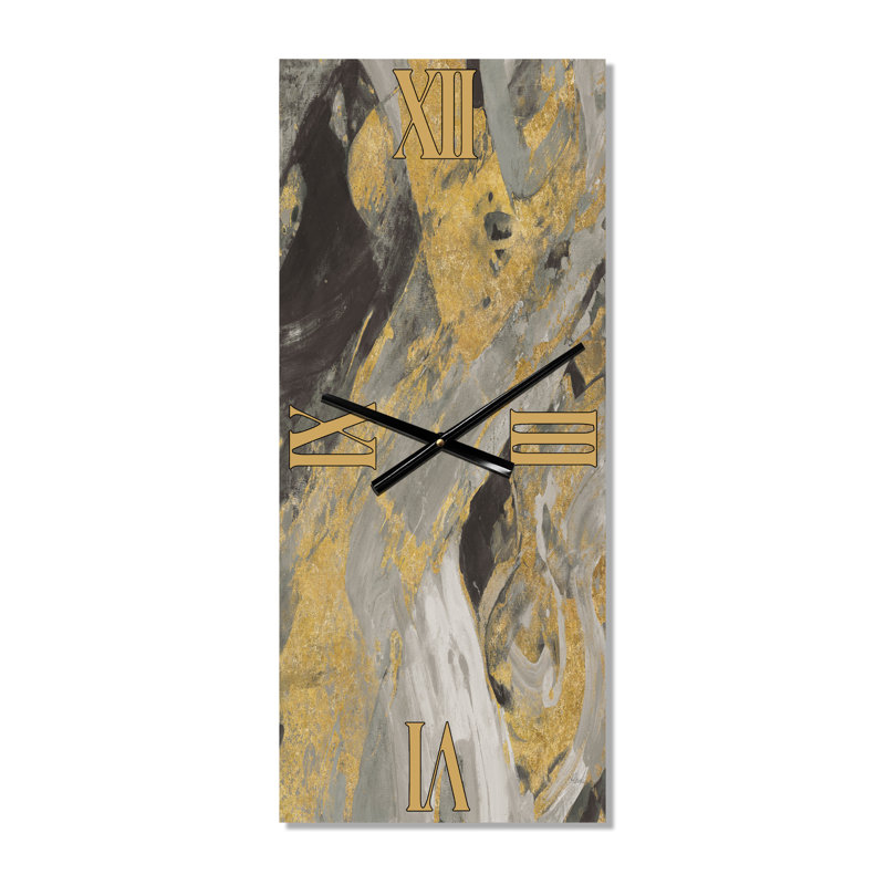 Horloge murale en marbre doré et noir - Glam, Grand