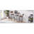 Round bar stool set with shelves, stool with backrest Rustic Brown