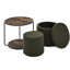 Table polyvalente foncée avec rangement et fauteuil tambour amovible pour différentes occasions-1354404837