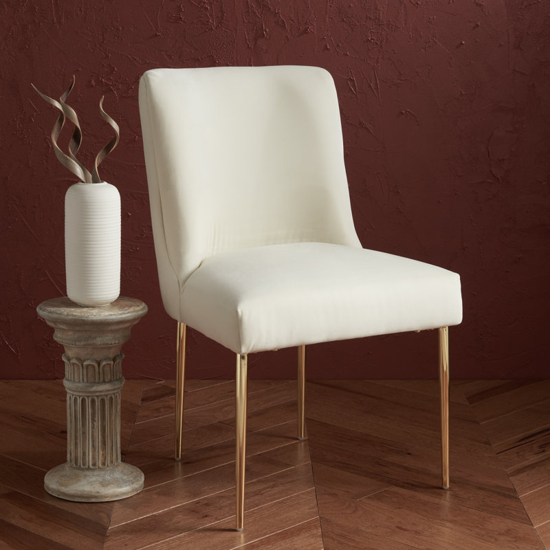 Chaise d'appoint rembourrée Pine Lake, Velours crème