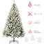 Arbre artificiel de 6 pi de hauteur avec branches en plastique et 350 feuilles de Noël colorées et faciles à assembler et à ranger, ignifuge,