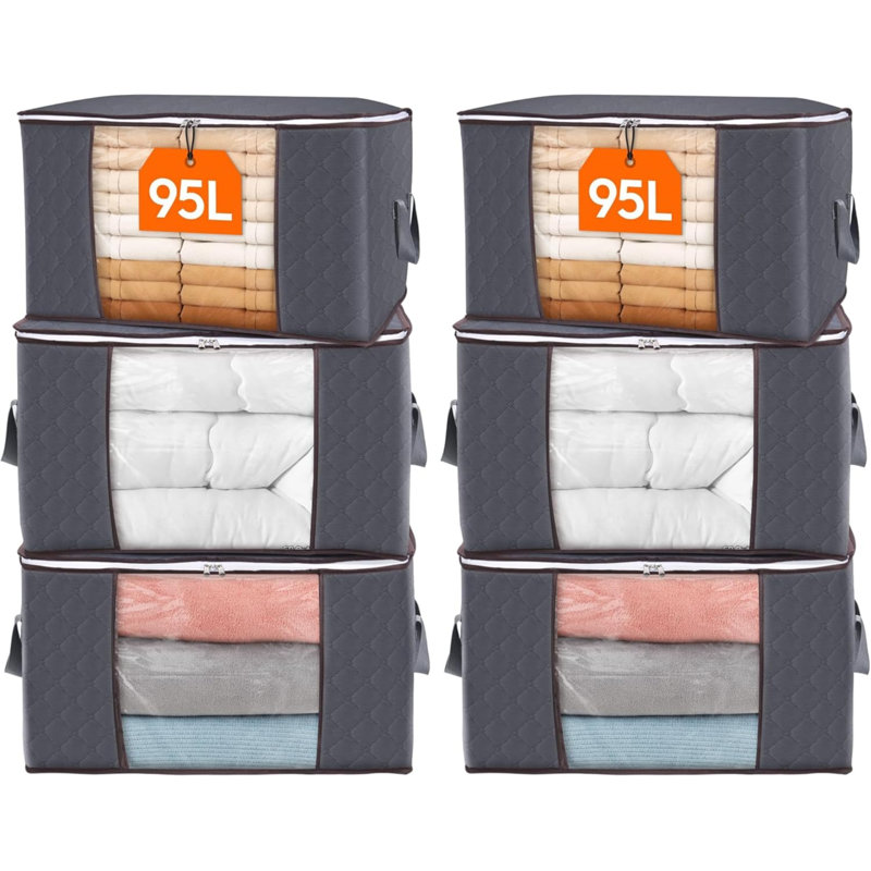 Brayden Studio Fabric and Polyvinyl Chloride (PVC) Storage Bag, 35cm H x 32cm W x 55cm D