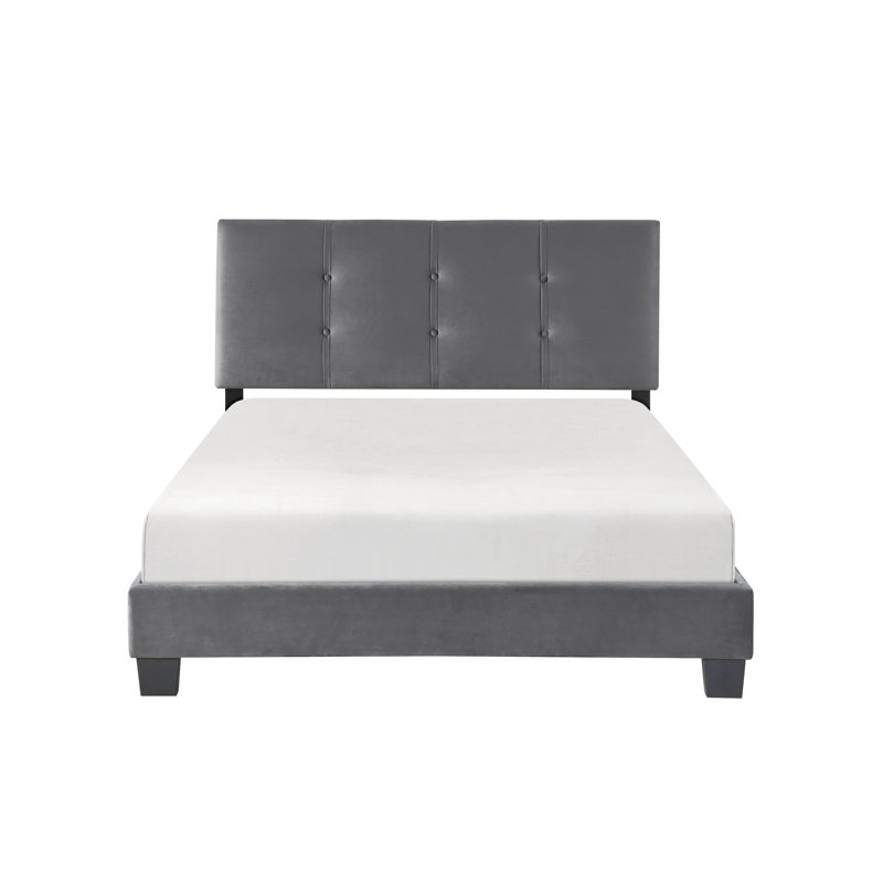 Mobilier de chambre à coucher 1pc, Gris, Lit double