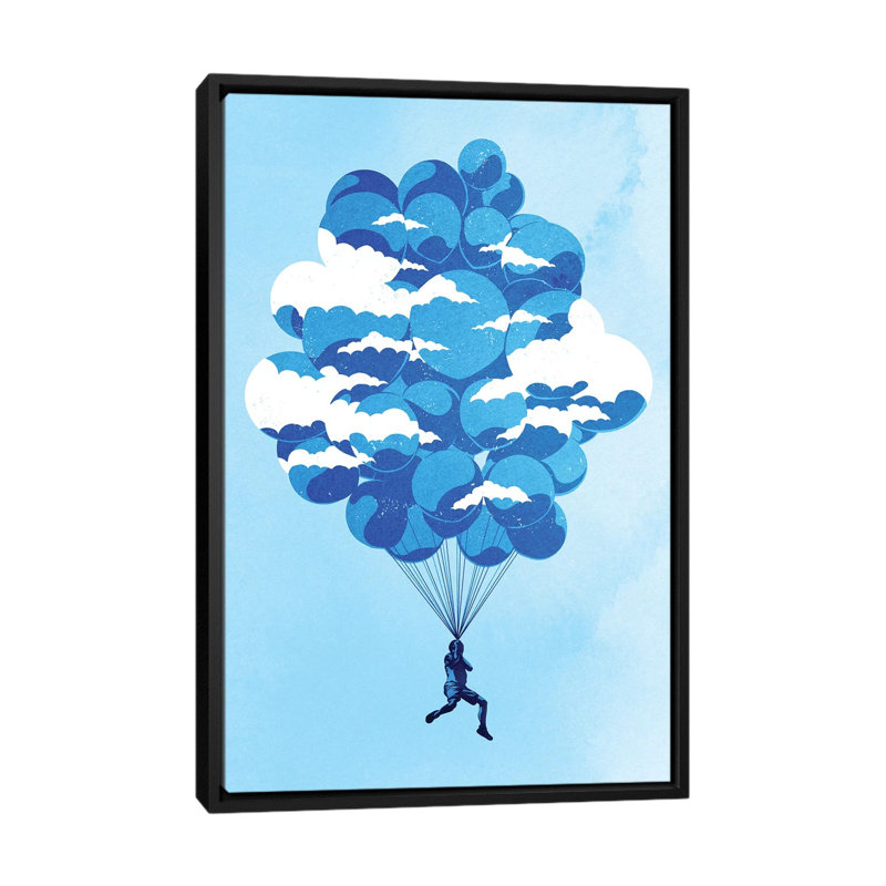 «Up in the Air», impression sur toile, H 26 po x l 18 po x P 1,5 po, Toile encadrée noire, Pas de tapis