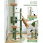 Arbre à chat cactus, grand arbre à chat pour chats d'intérieur, tour à chat pour grands chats, tour à plusieurs niveaux, condo avec hamac, grattoir, un