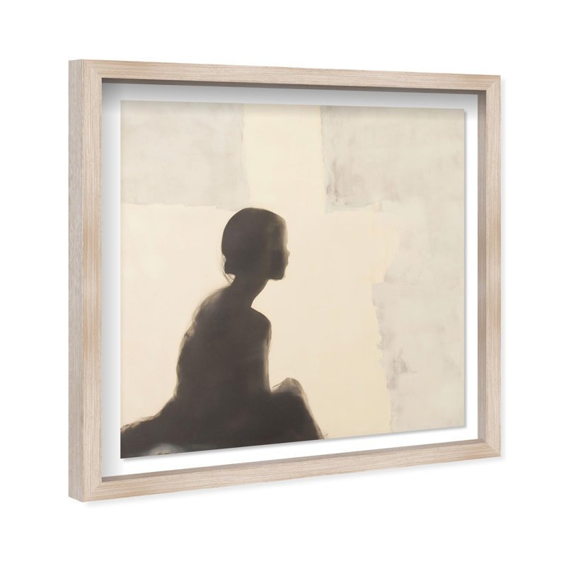 Oliver Gal Elusive Figure Abstract - Luxury Shadowbox Framed Wall Art, 42" H x 42" W, Cream