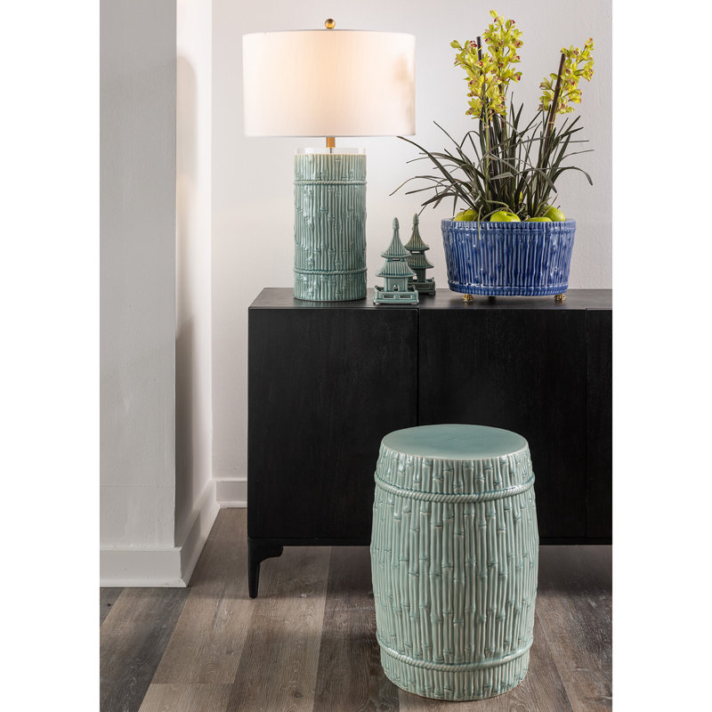 Bamboo Garden Stool, Cream