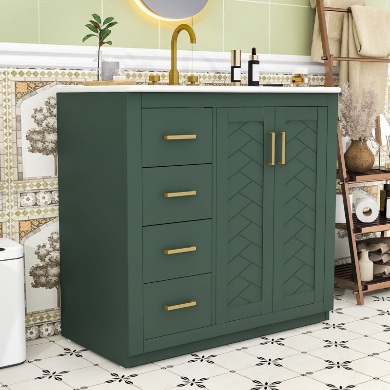 Meuble-lavabo de qualité supérieure avec lavabo encastré - Tiroirs à fermeture en douceur