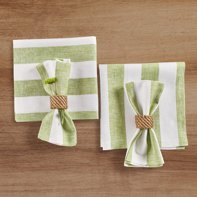 Cabana Stripe - 100% Pure Linen Dinner Napkins
