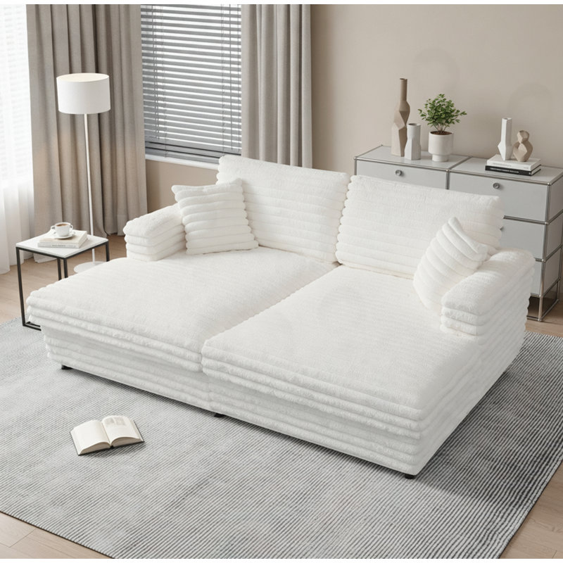Chaise longue avec causeuse et causeuse, Beige