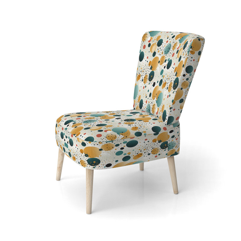 Motif à pois marocain - Chaise d'appoint rembourrée moderne, chaise d'appoint grise