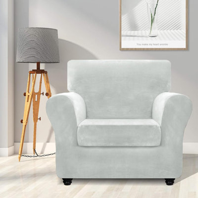 Suede Box Cushion Armchair Slipcover