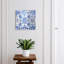 Key box for wall, Opens to the right, 30x30x5, Black, Traditional blue tile patterns, 