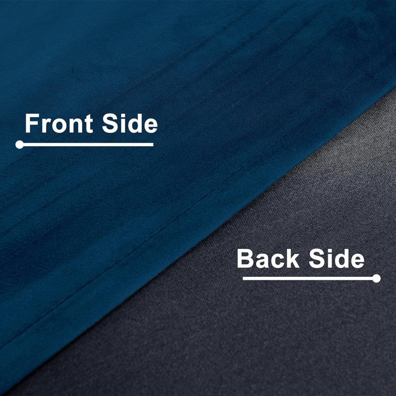 Rithvika Velvet Solid Color Noise Reducing Blackout Grommet Curtain Panels for Home & Office, Sea Blue, 52" W x 72" L