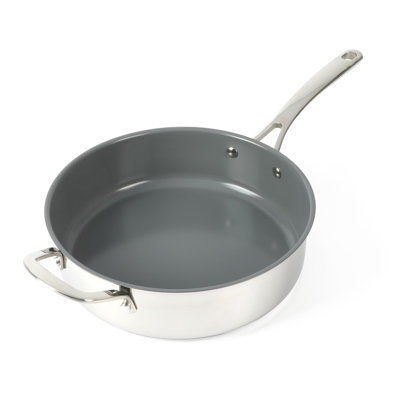 Martha Stewart Delaroux 4 Quarts qt. Stainless Steel (18/8) Saute Pan with Lid