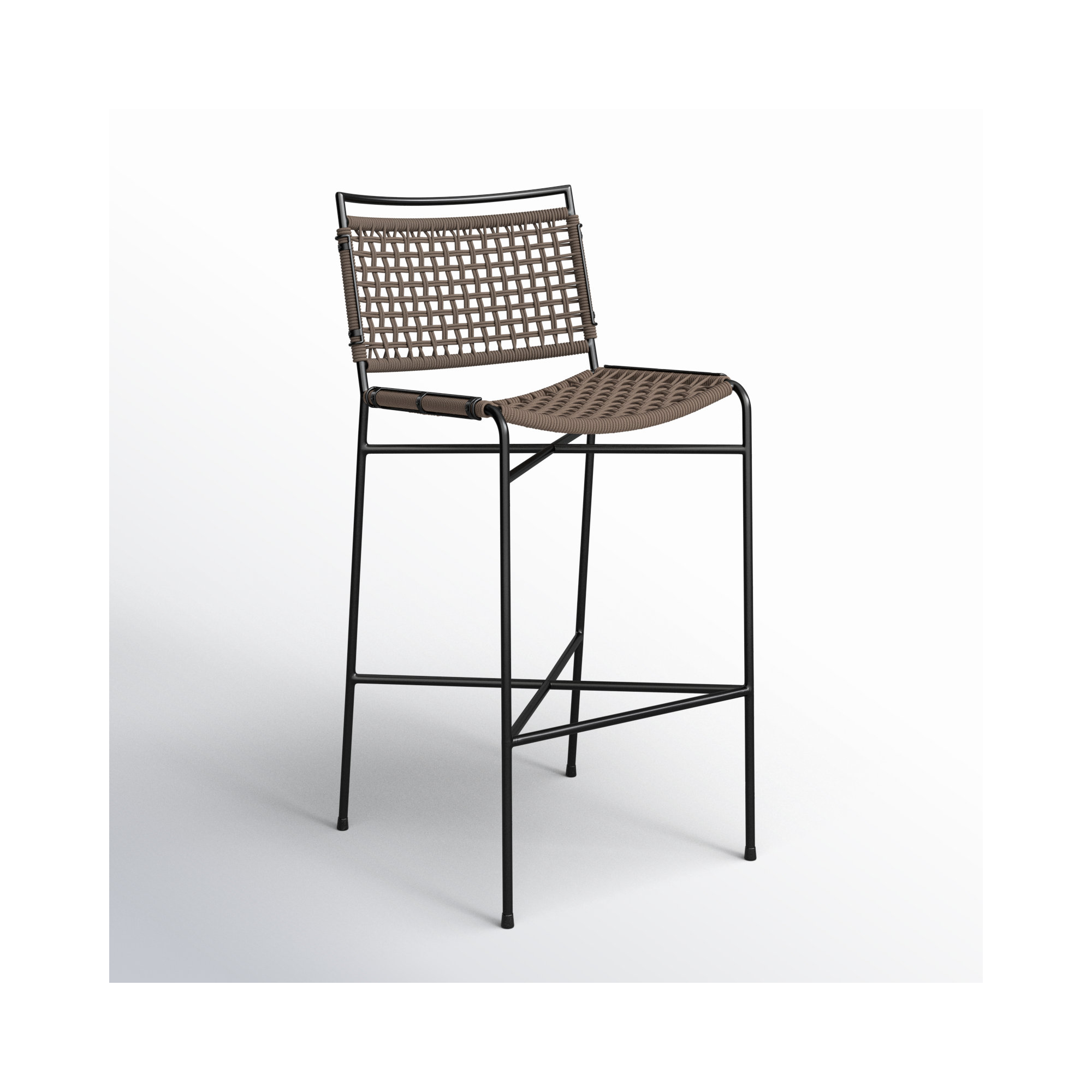 Segal Outdoor Bar Stool, 31.38" H, Earth Rope