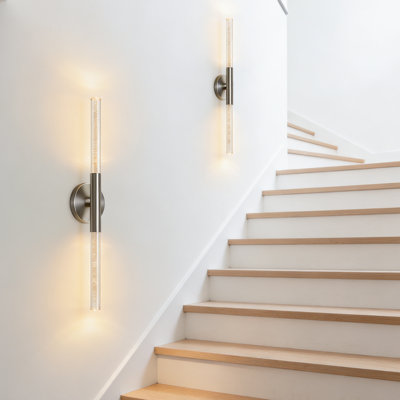 Dimmable LED Wall Sconces, Hardwired Wall Lights for Bathroom Vanity Set of 2