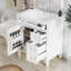 »Meuble-lavabo moderne avec rangement en bois massif, lavabo blanc, 2 tiroirs et tiroir coulissant - parfait pour ranger les articles essentiels