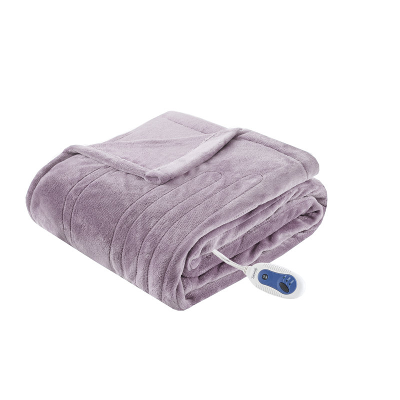 Jeté chauffant en peluche surdimensionné, Lavande